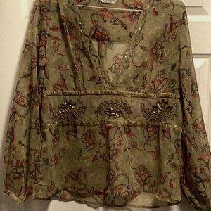 Vintage beaded Sheer top